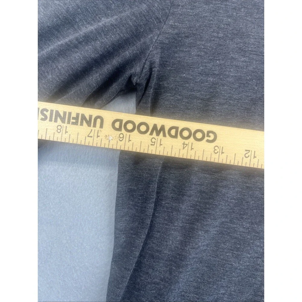 Athleta Top Open Back Heathered Black Draped Long Sleeve Small - Picture 8 of 10